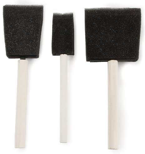 Sponge Brush Set with Wood Handle 3 Pack