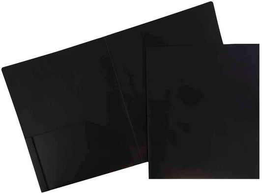 2 Pocket Poly Folder Black