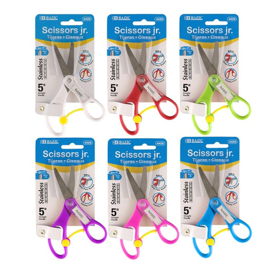 School Scissors 5" Blunt Tip With Name Tag Color may vary