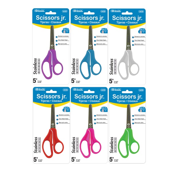 School Scissors 5" Blunt Tip Color may vary
