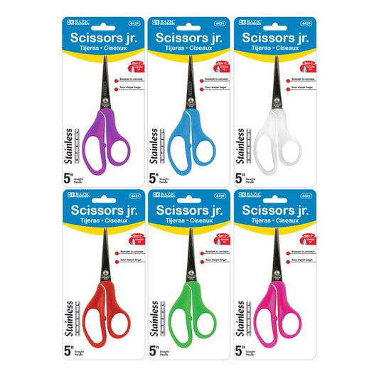 School Scissors 5" Pointed Tip Color may vary