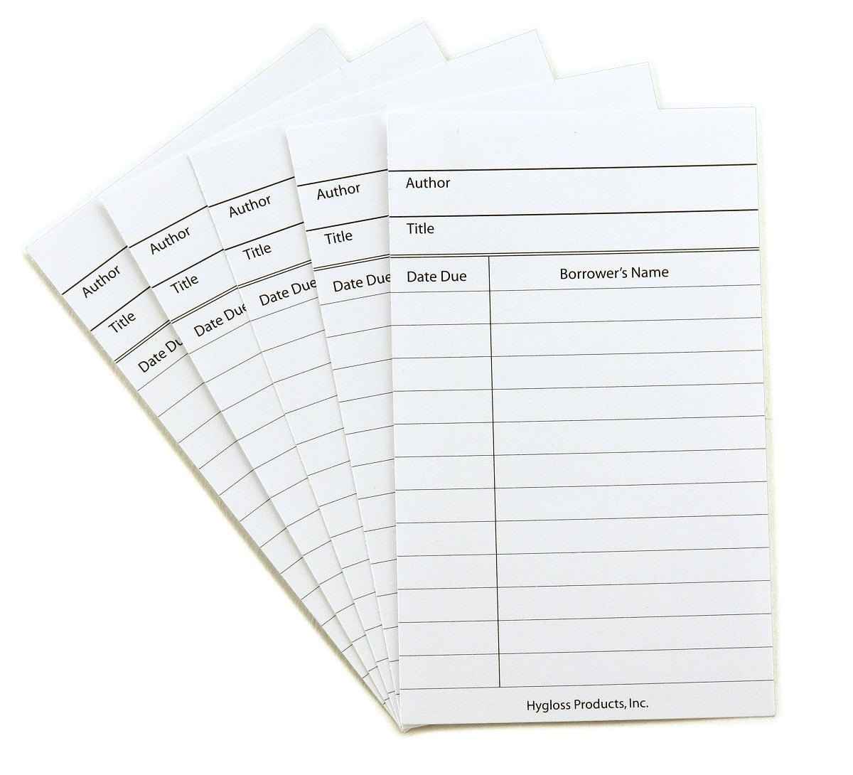 50 White Library Cards