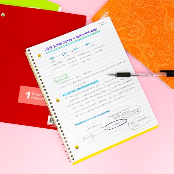 Poly Cover 1 Subject Spiral Notebooks, 70 Page, College Ruled Color may vary