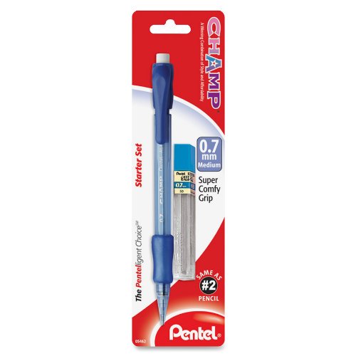 Pentel Champ Mechanical Pencils 0.7mm Lead Included Color May Vary
