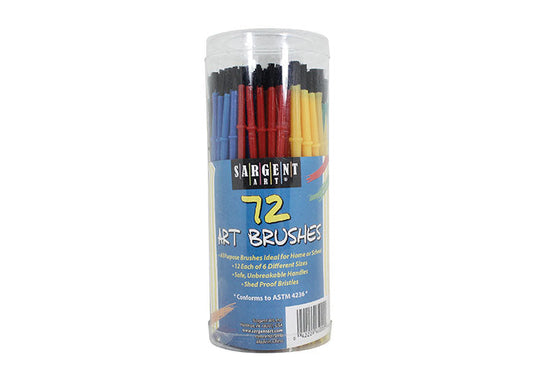 72 ct. Shed-Proof Bristle Beginner Brushes - Canister