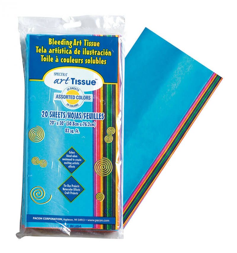Bleeding Art Tissue 20" X 30" Assorted Colors 20 Sheets