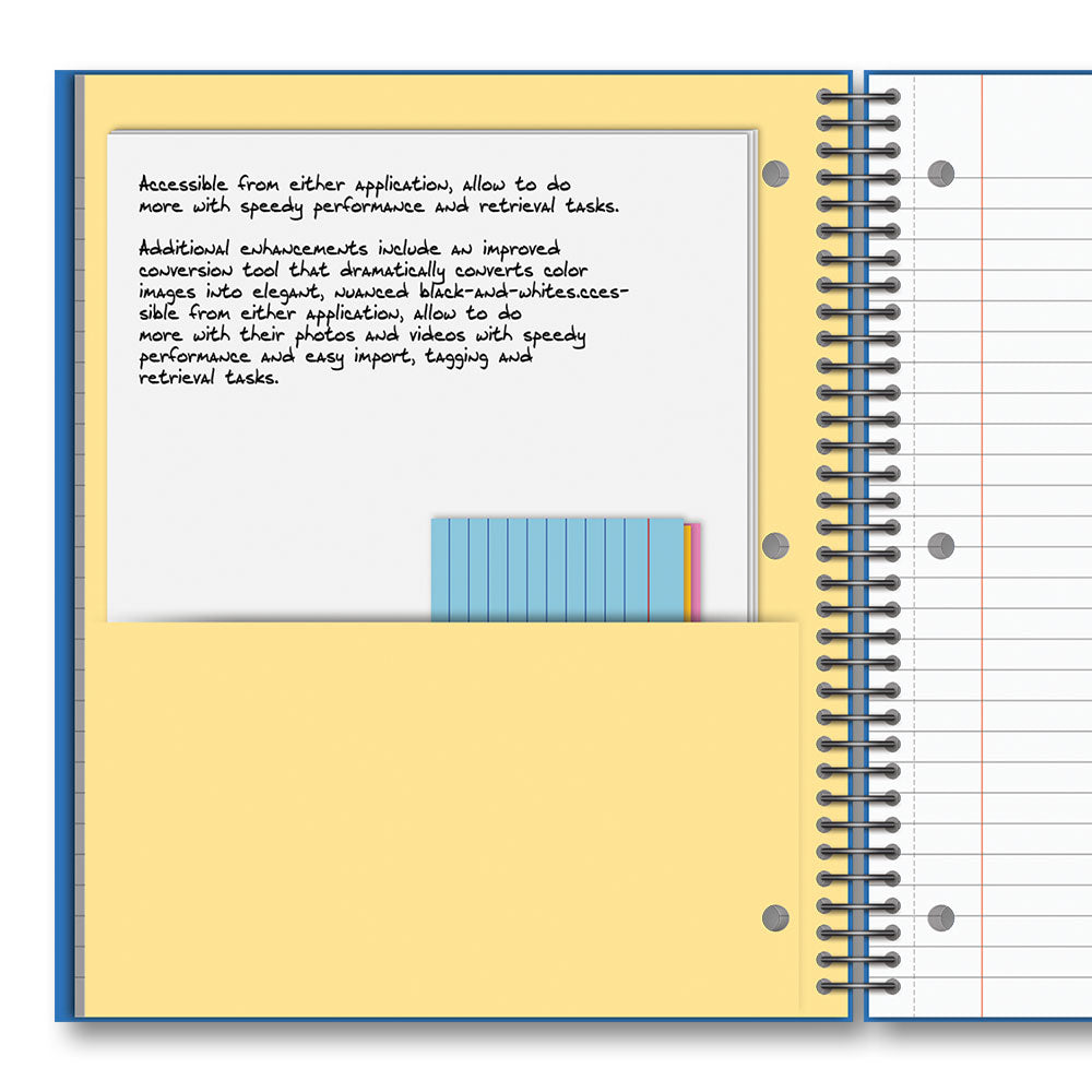 Poly Cover 3 Subject Spiral Notebooks, 11″ X 9″, College Ruled Color may vary