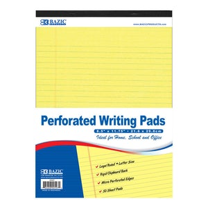 Canary Perforated Writing Pad 8.5" X 11.75" 50 Ct.