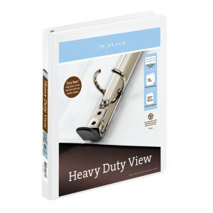 Heavy-Duty View 3-Ring Binder, 1/2" D-Rings White