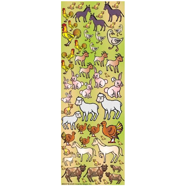 Farm Animals Die-cut Stickers 6-Sheet pack
