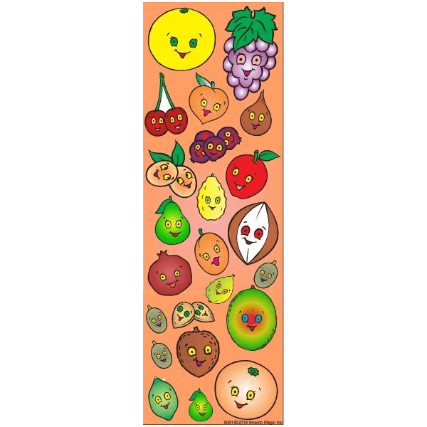 Fruit Smiley Die-cut Stickers 6-Sheet pack