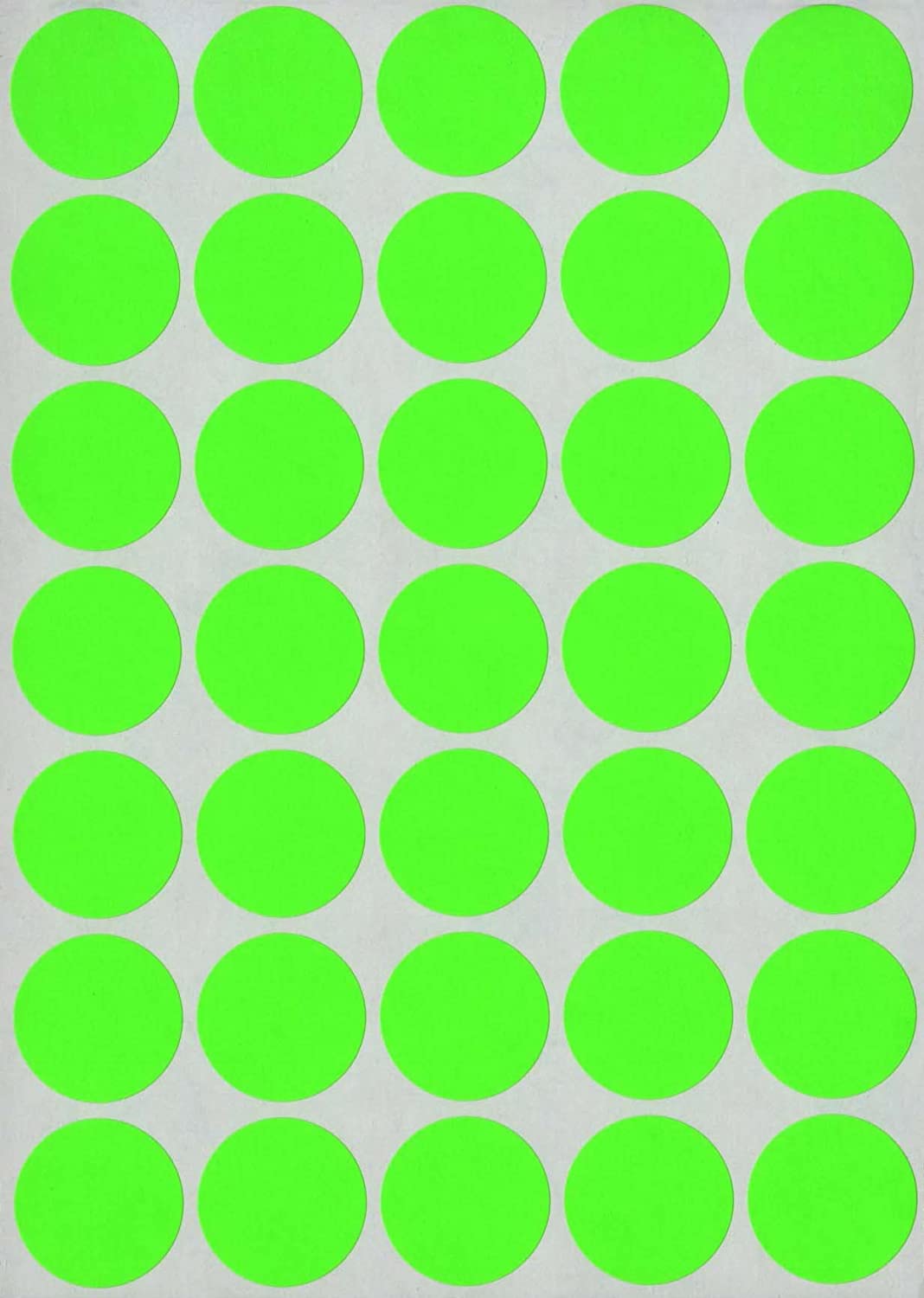 3/4" Dia. Color Coding Labels, Green Neon, 1000/Bx