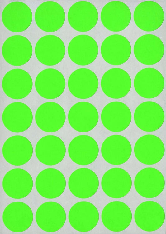 3/4" Round Labels Green Glow