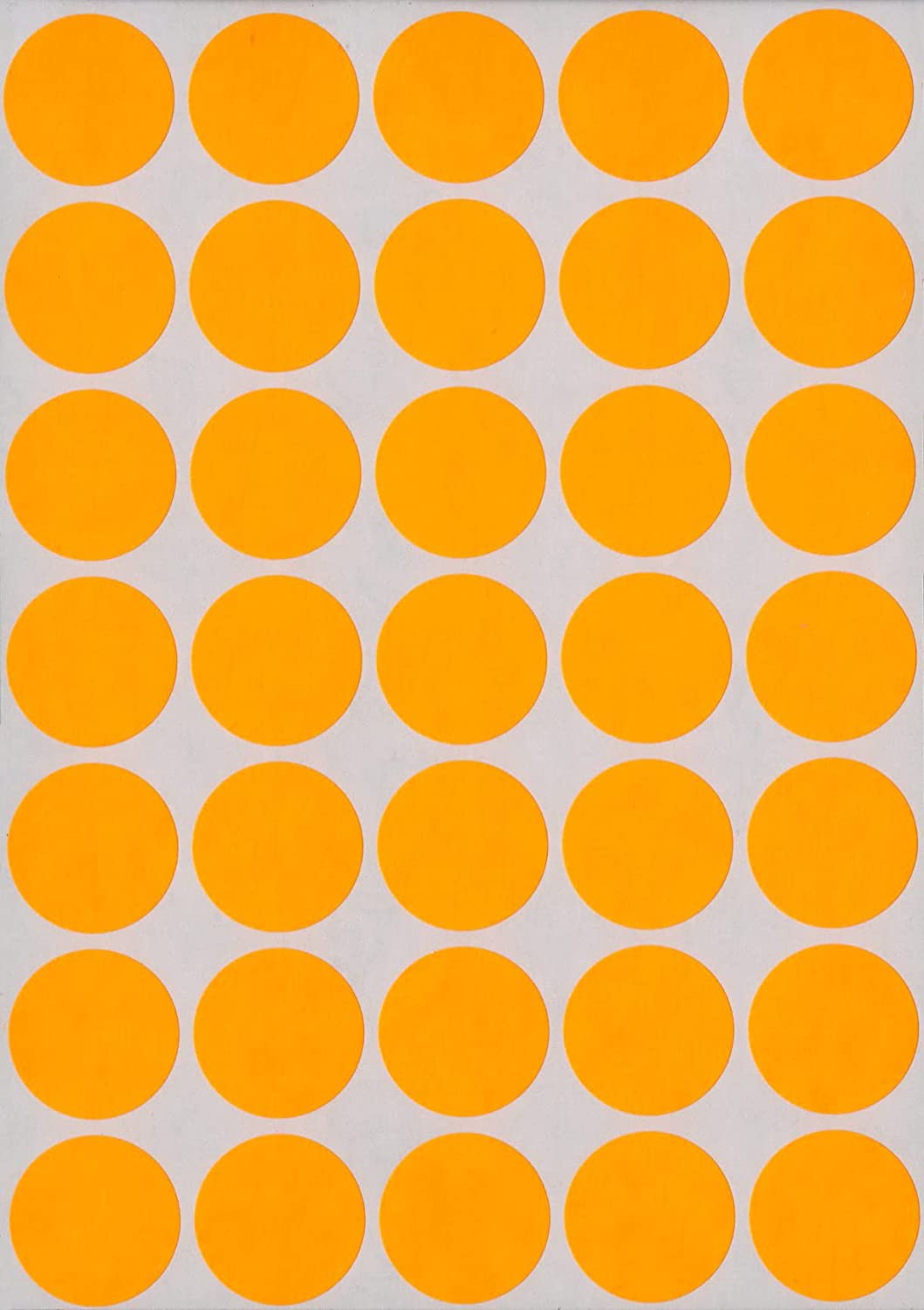 3/4" Round Labels Orange Glow