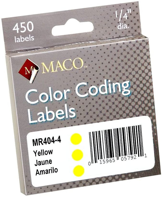 1/4" Round Labels Yellow