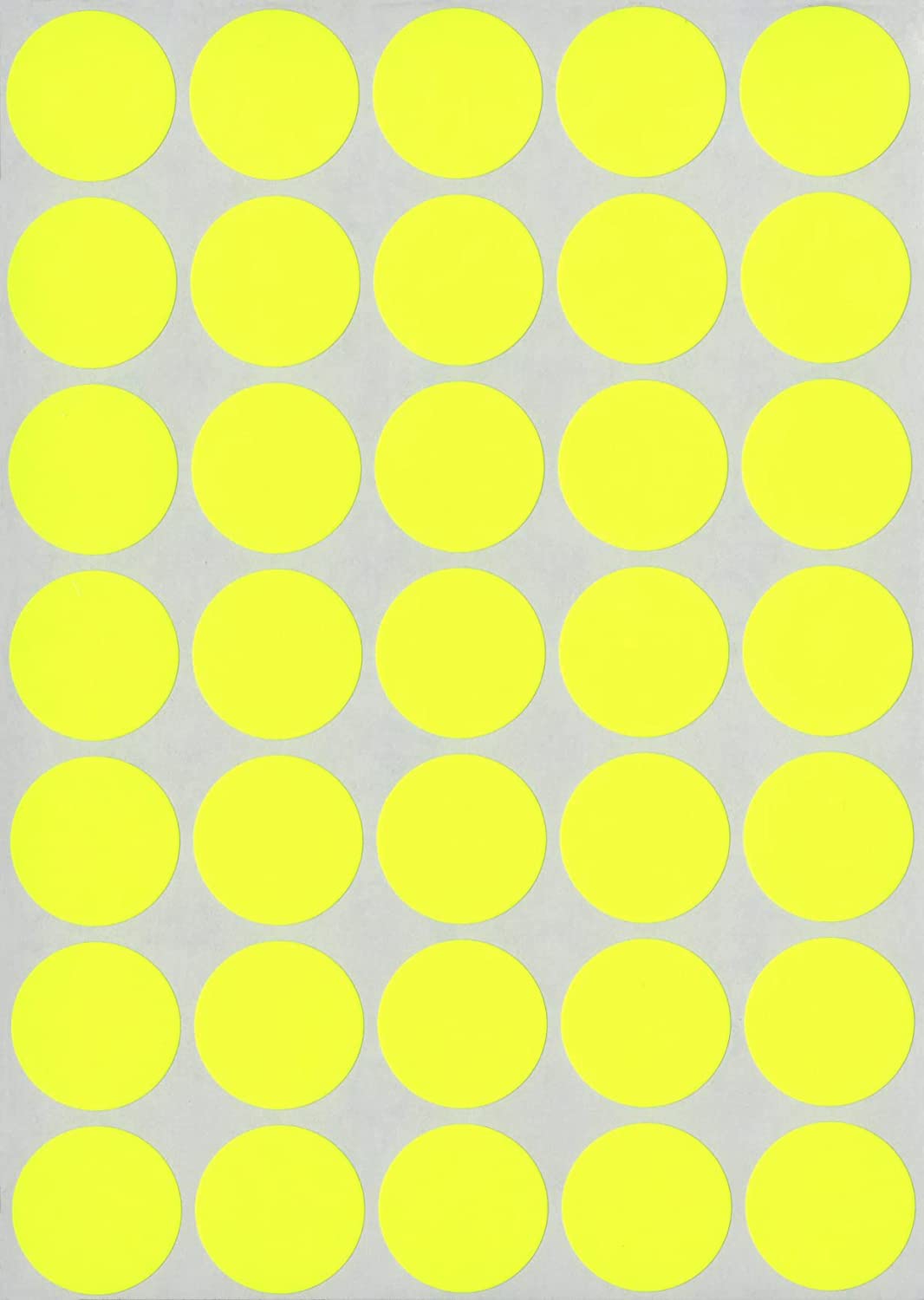 3/4" Dia. Color Coding Labels, Yellow Neon, 1000/Bx