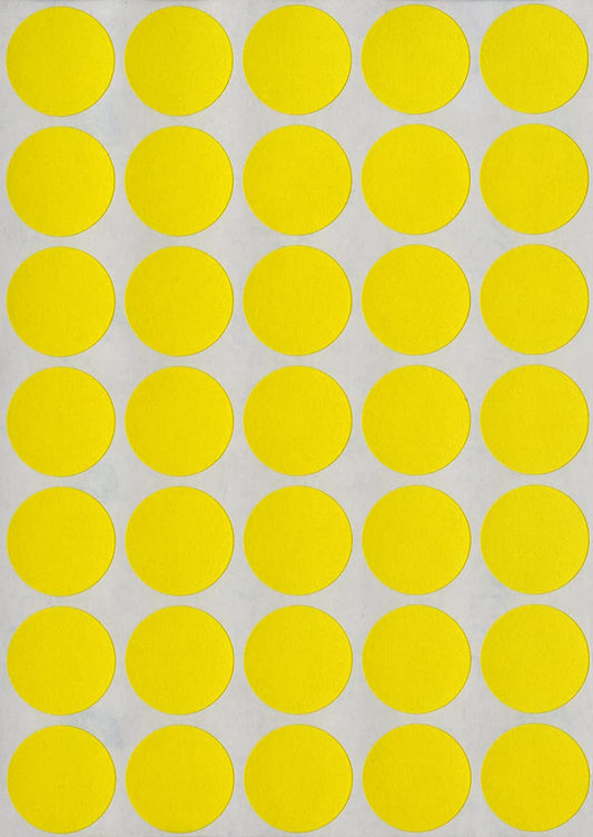 3/4" Round Labels Yellow