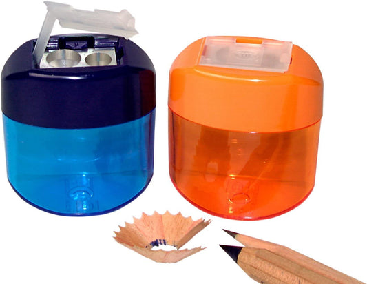 Kum Magnesium Maxi Double Oval Pencil Sharpeners with Container, Colors Vary