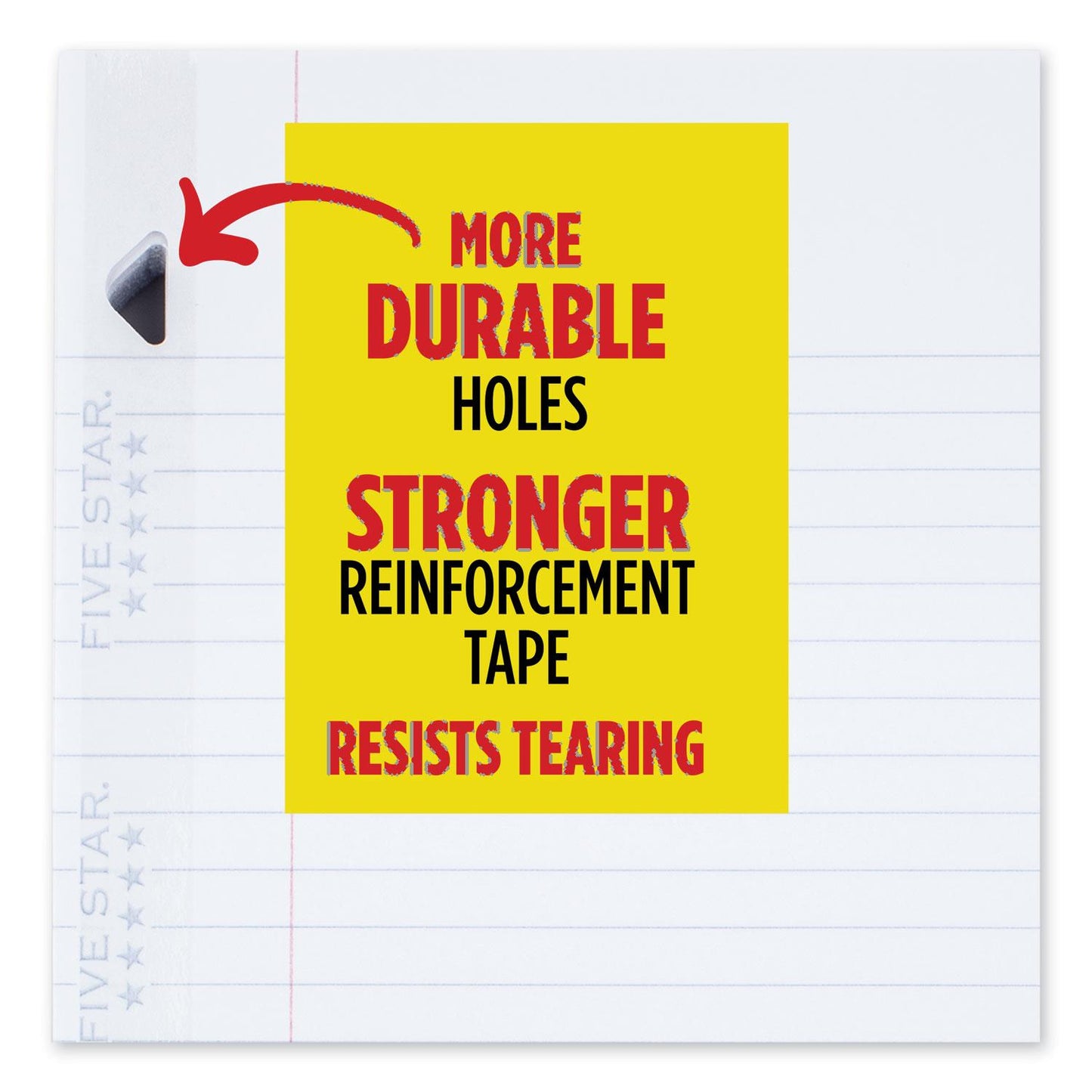 Reinforced Filler Paper, 3-Hole, 8.5 X 11, Wide Rule, 80/Pack