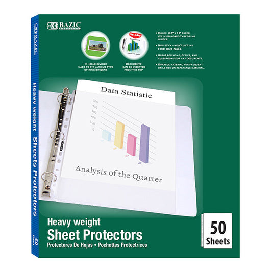 Heavy Weight Top Loading Sheet Protectors (50/Box)