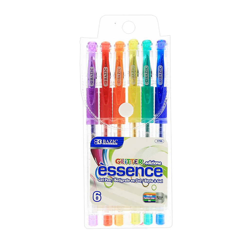 Essence Gel Pen 6 Glitter Color w/ Cushion Grip