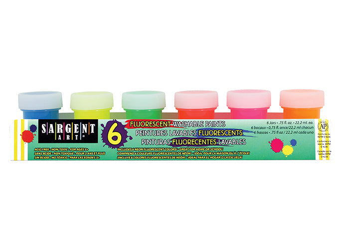 6 ct. Washable Fluorescent Paint Set
