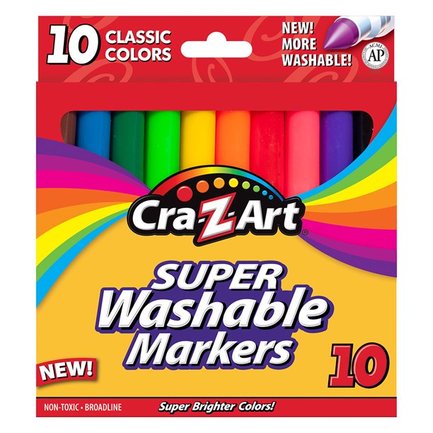 Cra-Z-Art Classic Broadline Washable Markers, 10 Count, Assorted