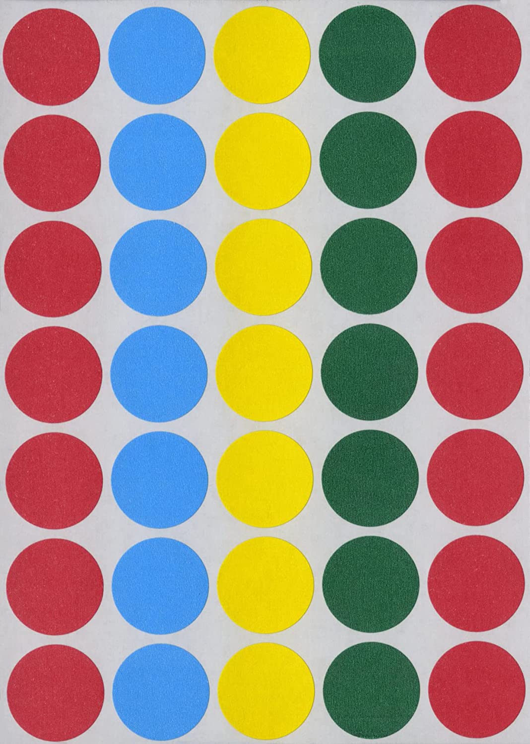 3/4" Dia. Color Coding Labels, Assorted Primary, 1000/Bx