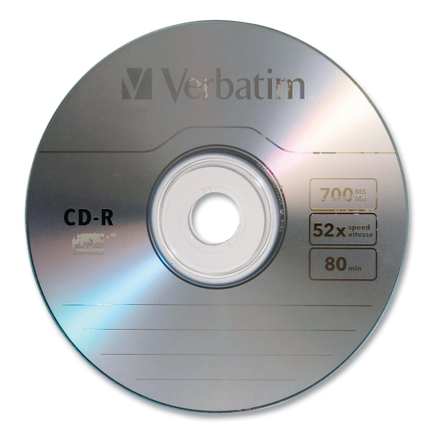 CD-R Recordable Disc, 700 MB/80 Min, 52x, 10/Pack