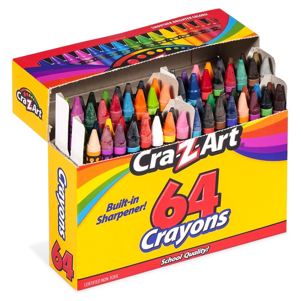 Cra-Z-Art Classic Crayons Bulk Pack With Built-in Sharpener, 64 Count –  King Stationary Inc