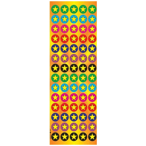 Assorted Colors Stars Circle Stickers 6-Sheet pack