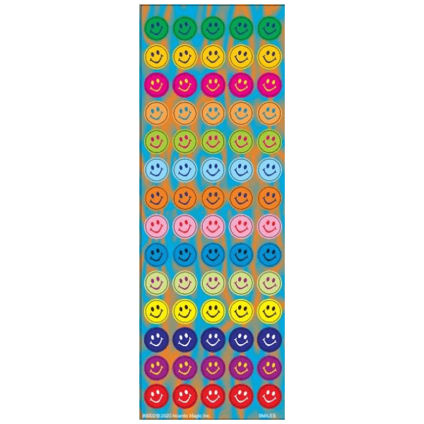 Colorful Smiley Circle Foil Stickers (X-Small) 6-Sheet pack