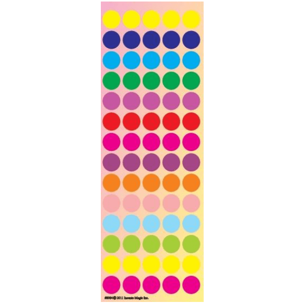 Assorted Colors Dots (Small) 6-Sheet pack