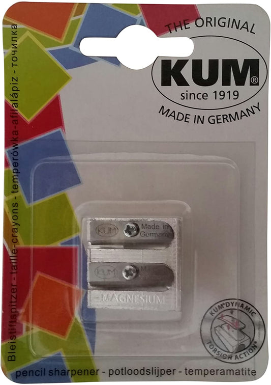 KUM 2-hole Pencil Sharpener Magnesium Alloy Wedge Profile