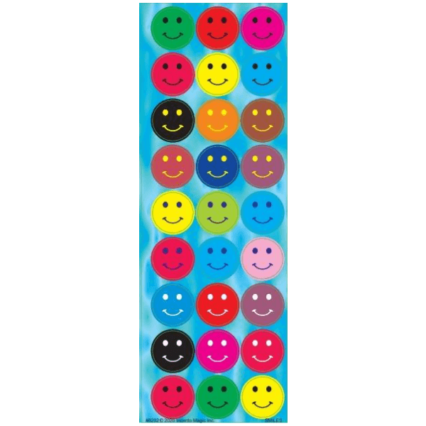 Colorful Smiley Circle Stickers (Medium) 6-Sheet pack