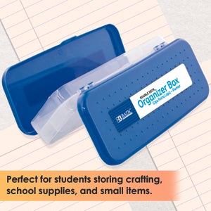 Pencil Case 8" Double Deck Organizer Box, Color May Vary