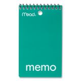 Mead Wirebound Top Opening Memo Pad 60 White 3 x 5 Sheets Color May Vary