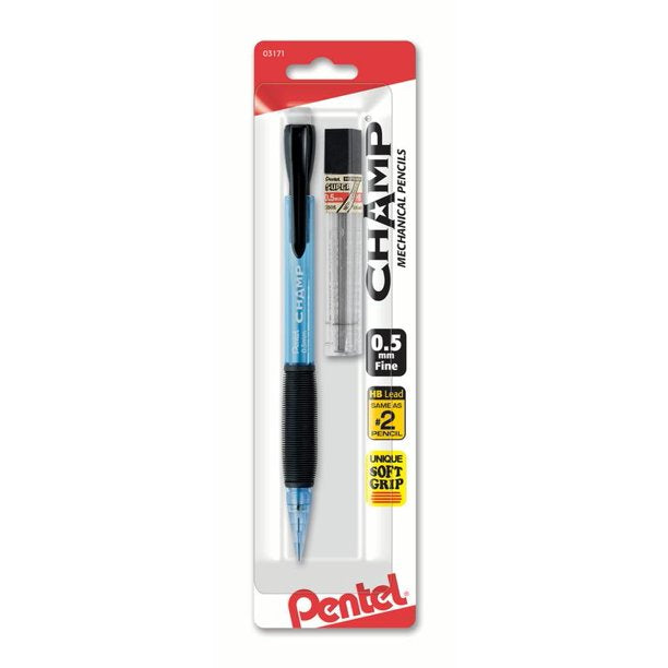 Pentel Champ Mechanical Pencils 0.5mm Lead Included Color May Vary