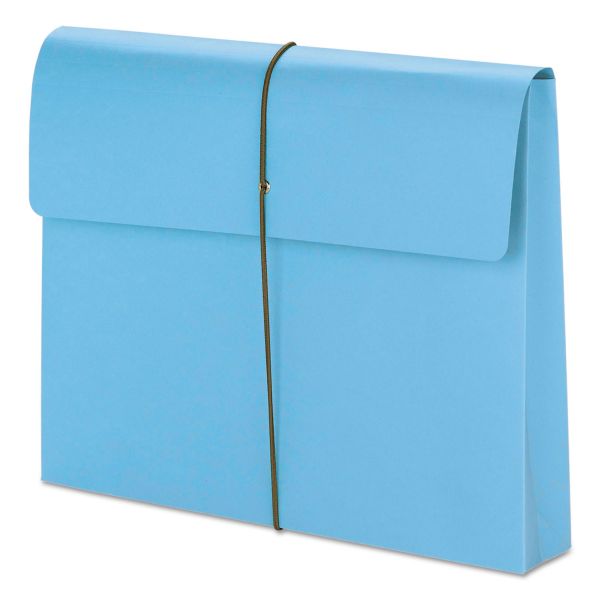 Blue Expanding Wallet with Elastic Cord
