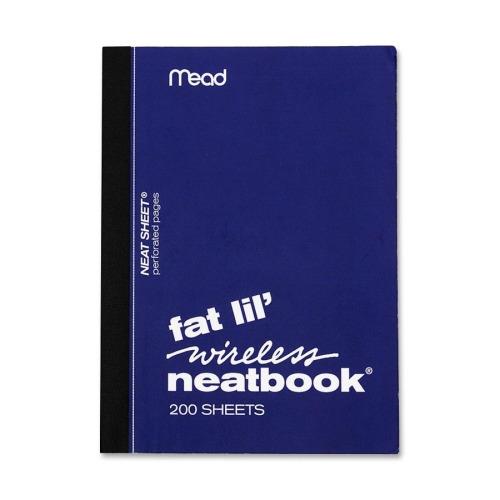 Mead Fat Lil' Neatbook - 200 Sheet , College Ruled , 4" x 5.5", White, Color May Vary
