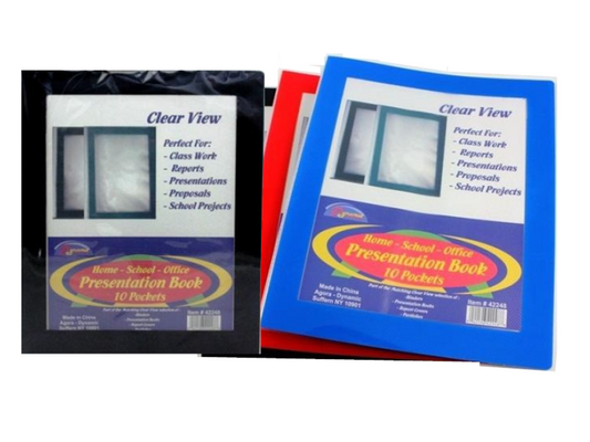 Presentation Book 50-Pockets Clear view Color may vary