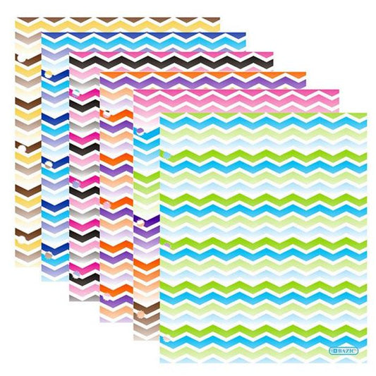 Chevron 2-Pocket Paper Folders Colors May Vary