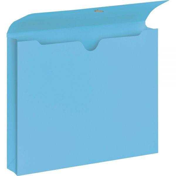 Blue Expanding Wallet with Elastic Cord
