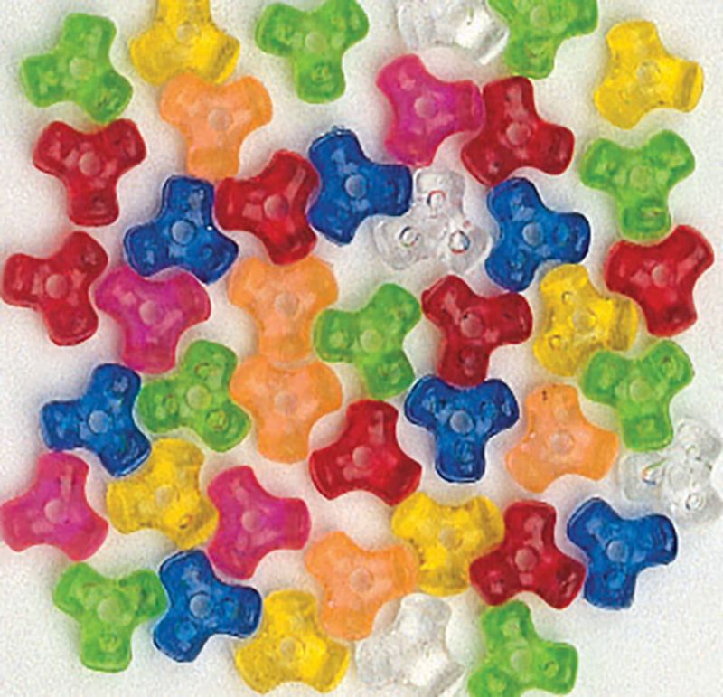 Tri-Beads 11mm Transparent Multi 1000pcs