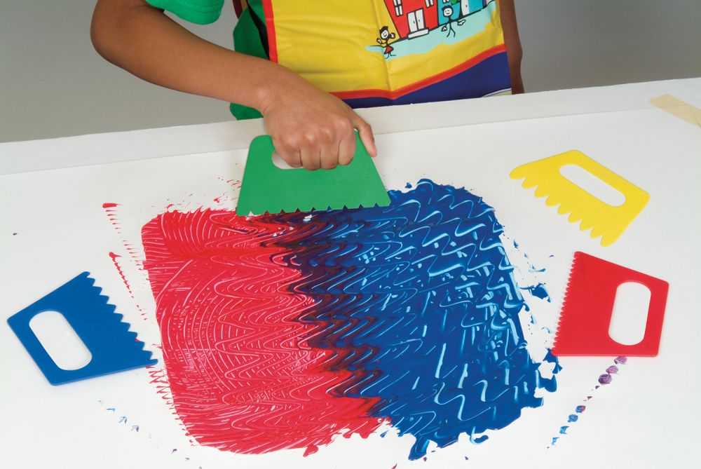 Paint Scrappers 5" Wide 4 Assorted Colors & Patterns 4 Pack