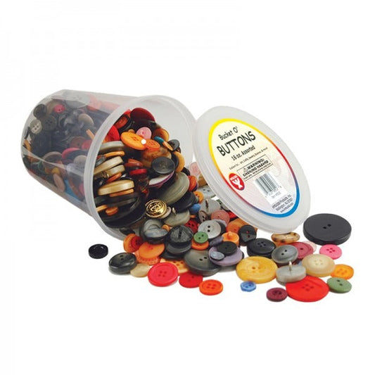 Plastic Buttons, Assorted Colors, 3/4" to 1", 1 lb. Bag