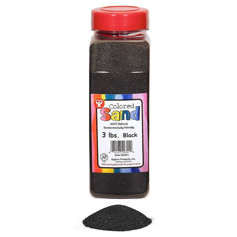 Colored Sand, Black, 3 lb. Container