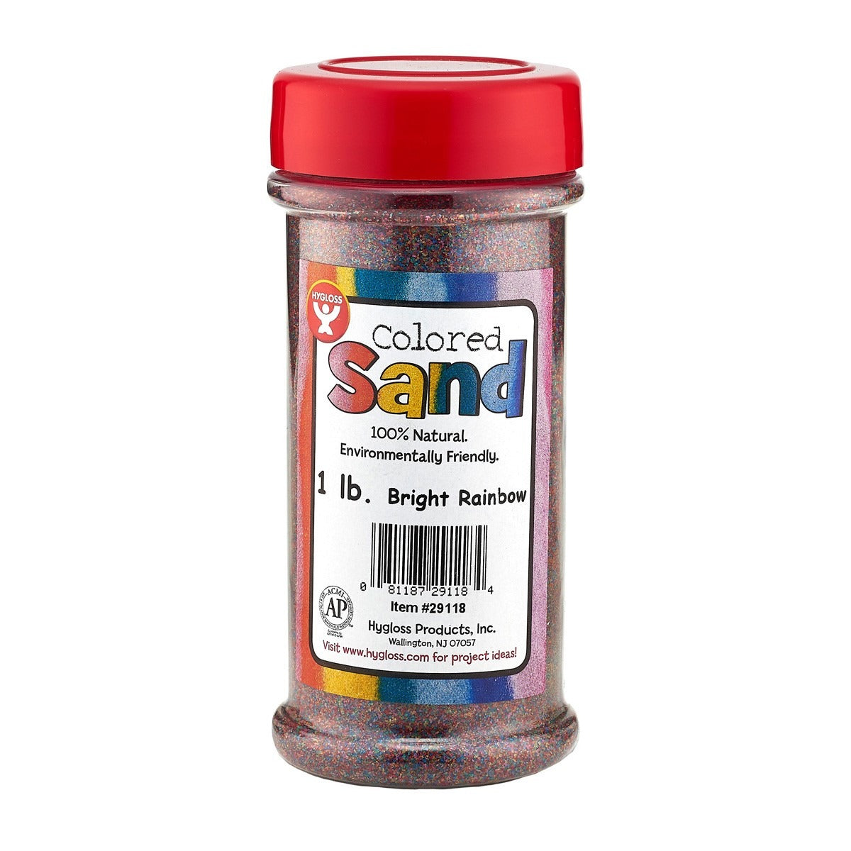 Colored Sand, Bright Rainbow, 1 lb. Container