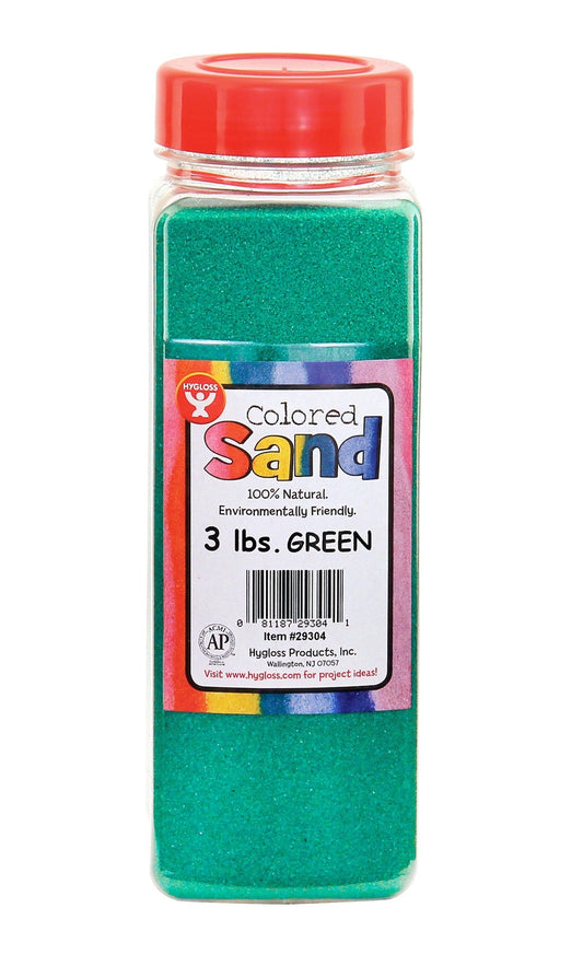 Colored Sand, Green, 3 lb. Container