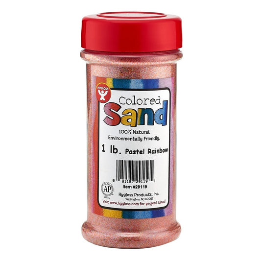 Colored Sand, Pastel Rainbow, 1 lb. Container